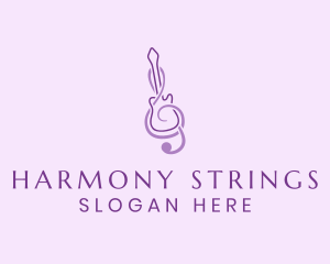 Strings - Guitar Clef Harmony logo design