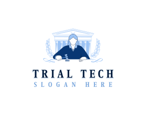 Trial - Female Legal Judge logo design