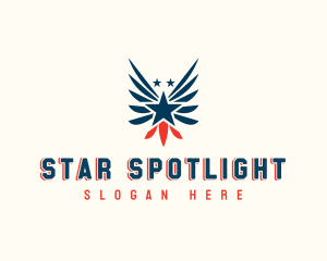 Patriotic Wings Star logo design