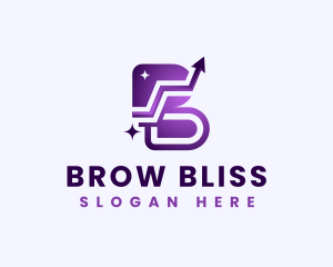 Arrow Growth Marketing Letter B logo design