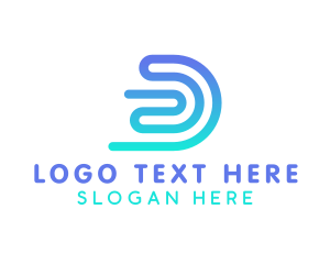 Telecommunication - Modern Gradient Stroke Letter D logo design