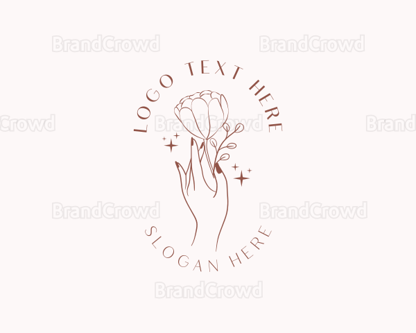 Botanical Flower Nail Salon Logo