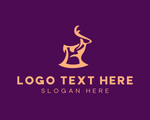 Horns - Wild Animal Moose logo design