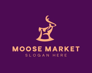 Wild Animal Moose logo design