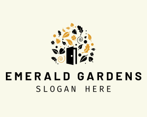 Gardening House Yard Door  logo design