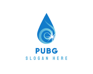 Liquid - Water Droplet Sparkle logo design