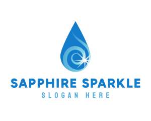 Water Droplet Sparkle logo design