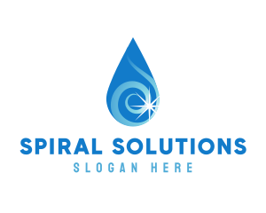 Water Droplet Sparkle logo design