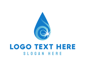 Liquid - Water Droplet Sparkle logo design