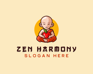 Buddhism - Monk Fruit Grocery logo design