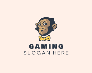 Skater - Monkey Bow Tie logo design