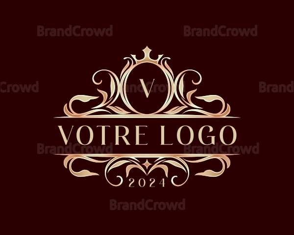 Decorative Crown Crest Logo