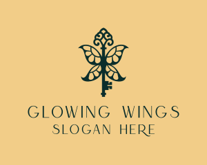 Elegant Key Wings  logo design