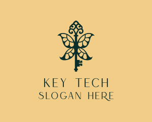 Elegant Key Wings  logo design