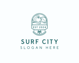 Coast Waves Surfing logo design