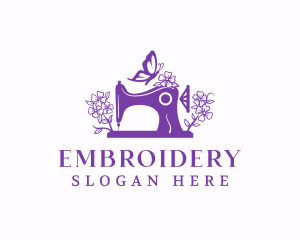 Sewing Flower Butterfly logo design