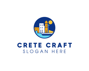 Crete - Moon Building City logo design