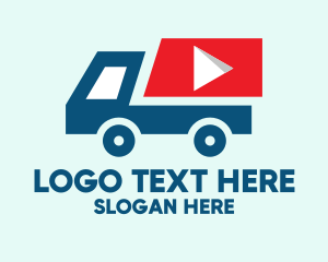 Video Player - Delivery Truck Player logo design