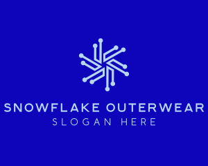 Snowflake Digital Circuit logo design