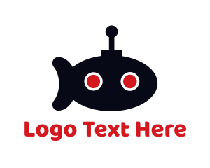 Bot - Black Submarine Robot logo design