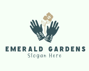 Flower Gardening Gloves logo design