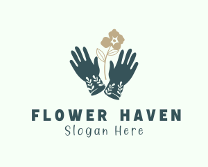 Flower Gardening Gloves logo design