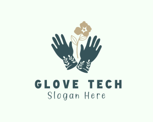 Flower Gardening Gloves logo design