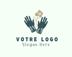 Floristry - Flower Gardening Gloves logo design