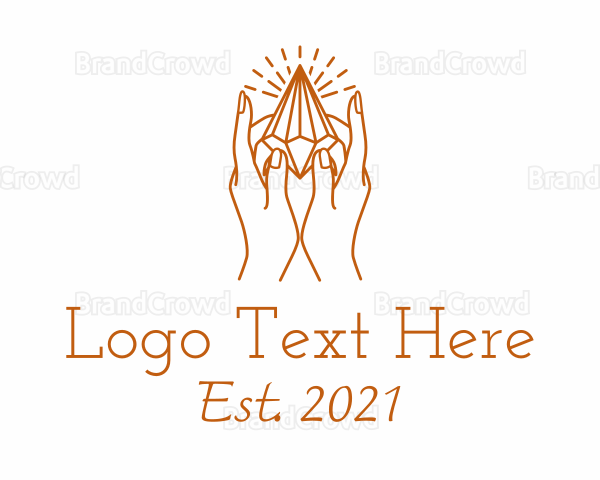 Crystal Gemstone Hand Logo