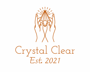 Crystal - Crystal Gemstone Hand logo design