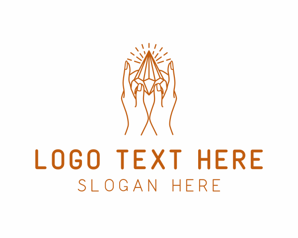 Hand - Crystal Gemstone Hand logo design