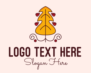 Dried - Autumn Leaf Tree logo design