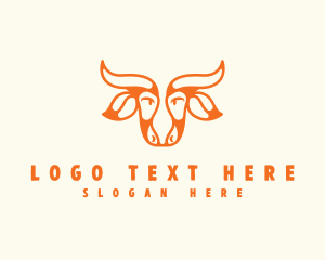 Barn - Bull Ranch Horn logo design