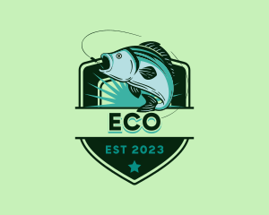 Ocean Fishing Shield Logo