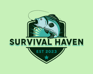 Survival - Ocean Fishing Shield logo design