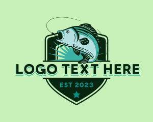 Seafood - Ocean Fishing Shield logo design