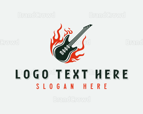 Flame Guitar Rockstar Logo