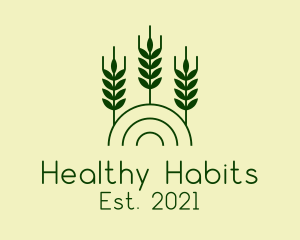 Wheat Plant Agriculture logo design