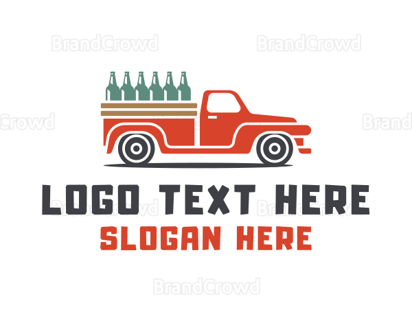 Beer Brewery Truck Delivery Logo