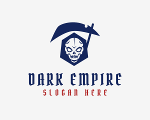 Smiling Grim Reaper logo design
