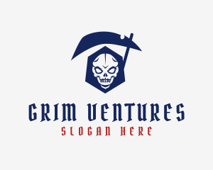 Grim - Smiling Grim Reaper logo design