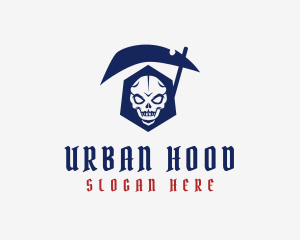 Hood - Smiling Grim Reaper logo design