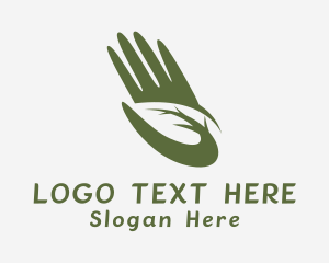 Green - Gardening Leaf Hands logo design