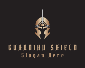 Protector - Gladiator Warrior Helmet logo design