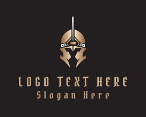 League - Gladiator Warrior Helmet logo design
