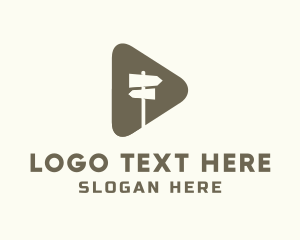 Youtube - Triangular Route Direction Signage logo design