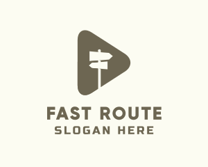 Route - Triangular Route Direction Signage logo design