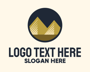 Highlands - Gold Pyramid Mountain logo design