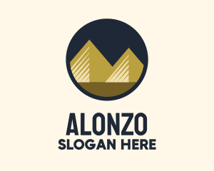 Gold Pyramid Mountain logo design