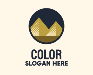 Gold Pyramid Mountain logo design